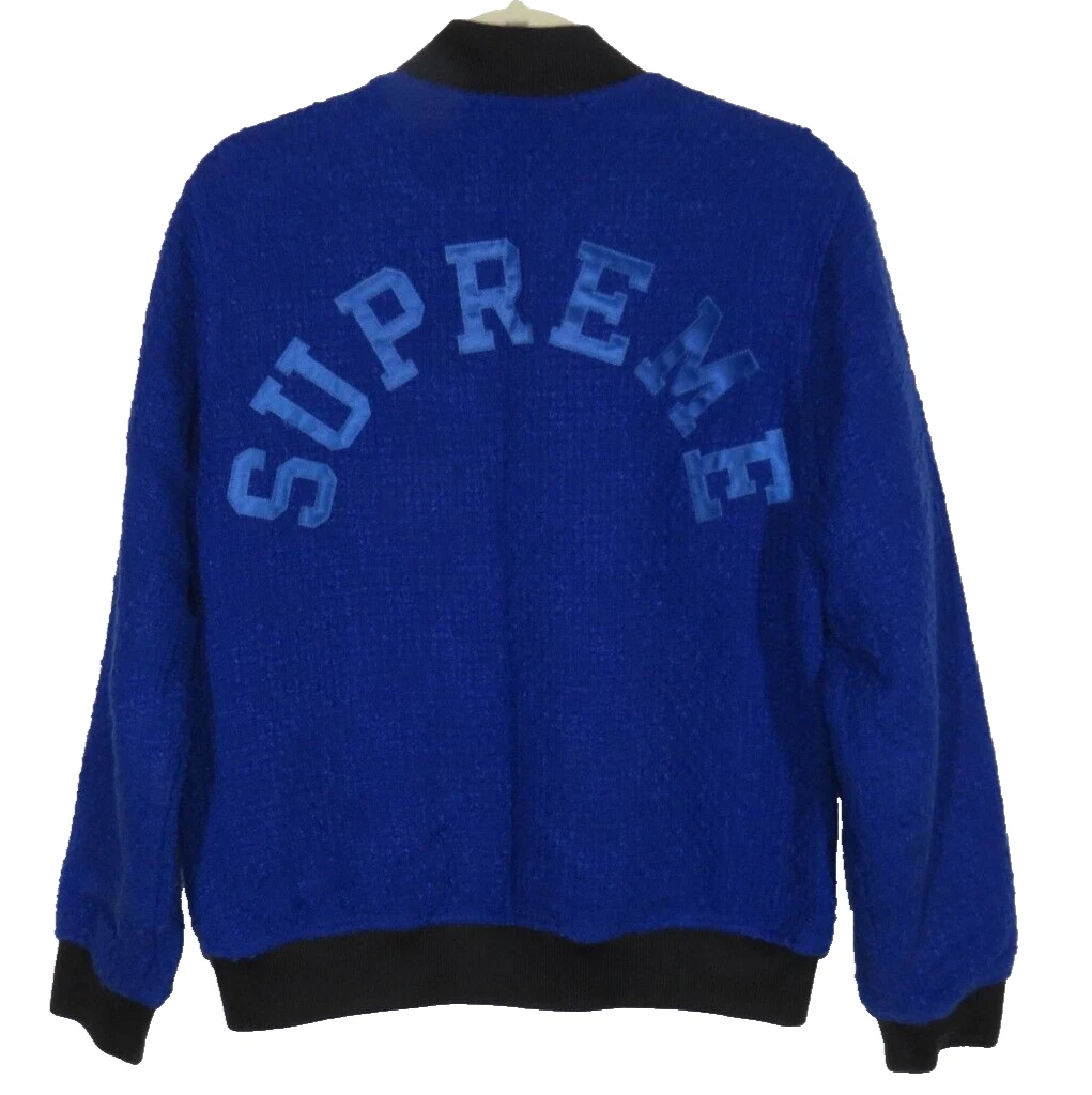 Veste universitaire homme SUPREME bleu royal boucle zip taille S