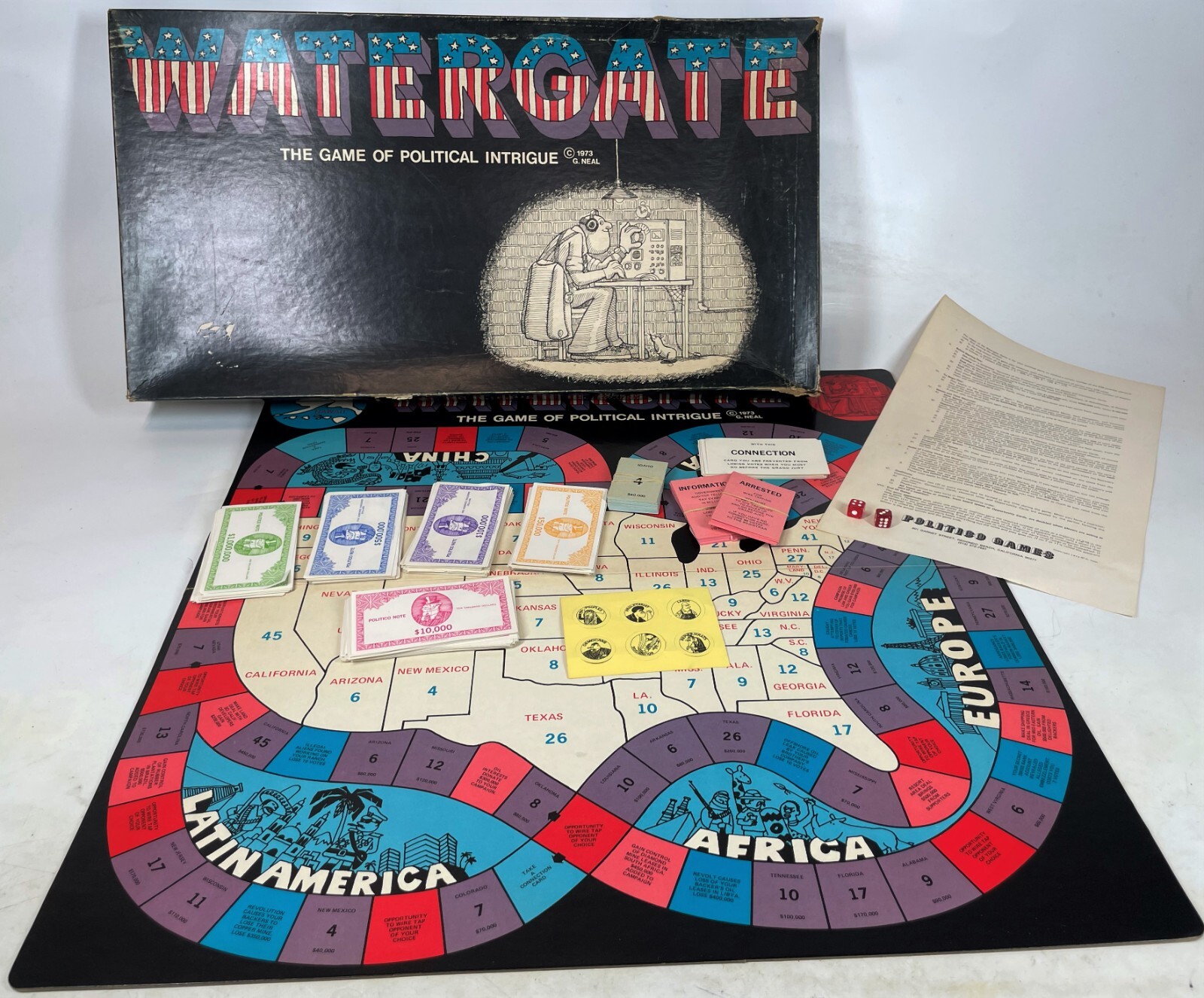 RARE WATERGATE 1973 Neal Politico Games Nixon Era Political Intrigue