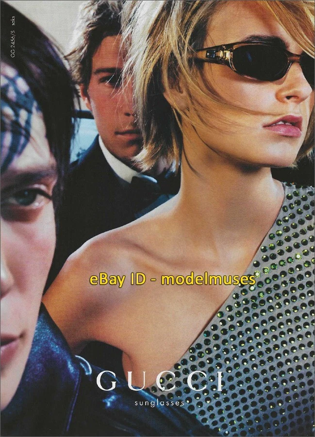 GUCCI Eyewear 1 page magazine IMPRESSION ANNONCE printemps 2000 JACQUETTA WHEELER