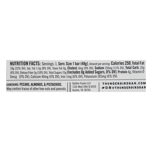 Thunderbird Energetica Bar Energy Pecan Gluten Free - 1.7 oz (Pack of 12) - Picture 2 of 3