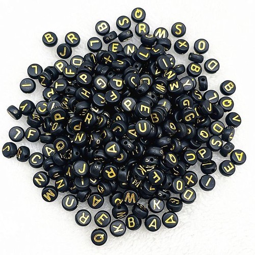Alphabet Letter Beads - Round Bead Charms DIY Crafts Jewelry Making Charm 100Pcs - Picture 45 of 57
