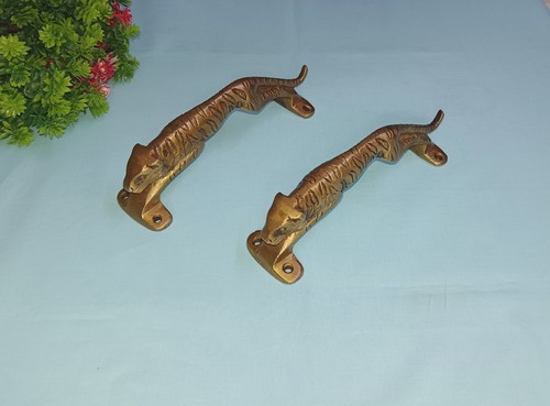 Running Cougar Cat Door Pull Set Brass Jaguar Design Office Cabinet Handle CA508 - Afbeelding 9 van 9