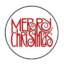 48 Merrry Christmas 3 ENVELOPE SEALS LABELS STICKERS 1.2" ROUND