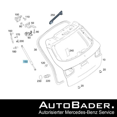 2x Original Mercedes Gasdruckfeder Dämpfer Autom.Heckklappe GLC X253 A2539800300
