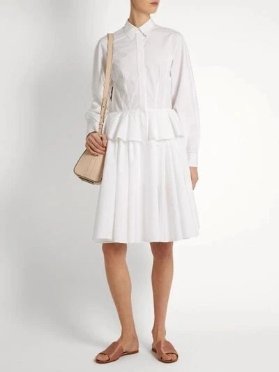 Abito GIVENCHY taglia 38 collo a punta scanalato peplo cotone