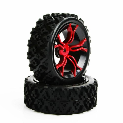 4Pcs RC Rally Tires&Red Wheel Rims 12mm Hex for HSP HPI 1/10 off road Racing car - Picture 6 of 6