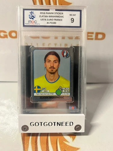 Panini Euro 2016 Swiss Edition Sticker Zlatan Ibrahimovic MGC 9 Not PSA Graded