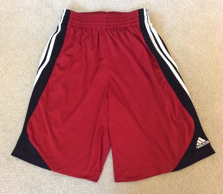Pantalones cortos de baloncesto Adidas rojos negros blancos para hombre peque os
