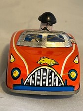 TIN TOY WIND-UP PUSH-DOWN AD CAR 1950'S VERY RARE MINT/NM VINTAGE 1950