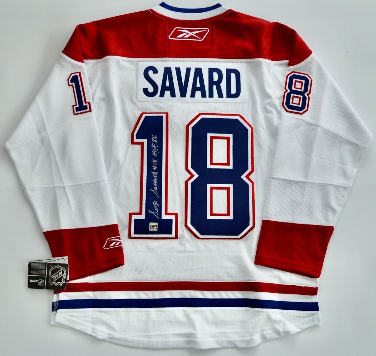 AUTOGRAPHED DPISPORTS SERGE SAVARD MONTREAL CANADIENS HOF RBK