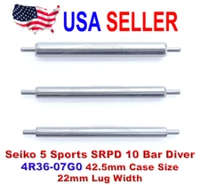 22mm Single Shoulder Shoulderless Spring Bars for Seiko 5 Sports SRPD 4R36-07G0