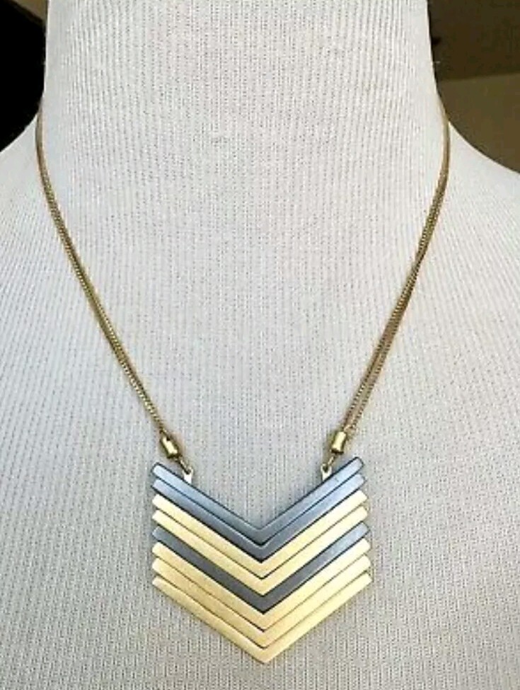 Madewell Arrowstack Adjustable Two Tone Necklace,… - image 2