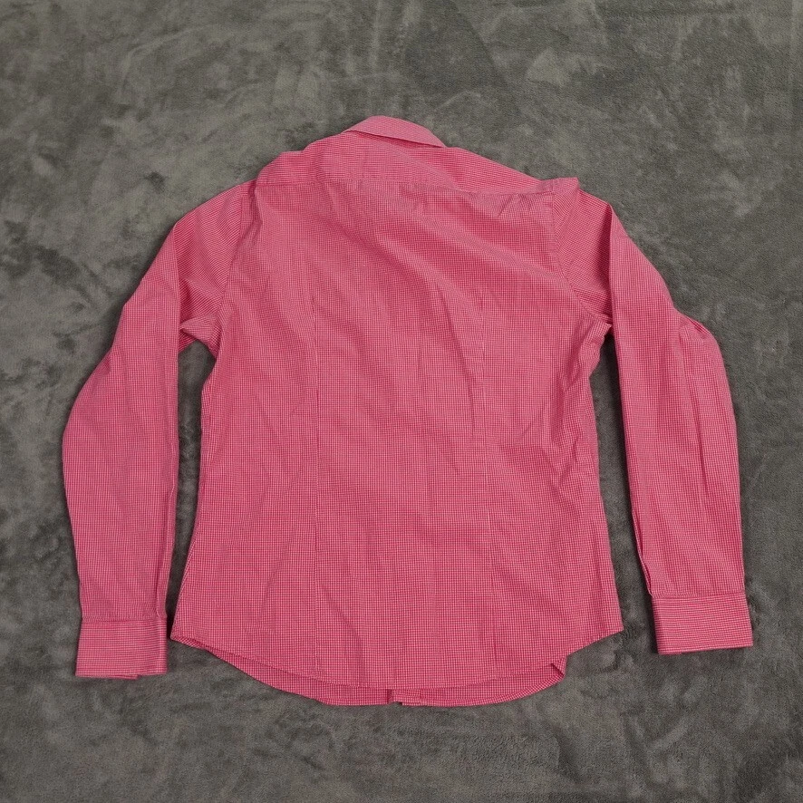 Vintage Lilly Pulitzer Top Womens 6  Red Check Logo Palm Tree Gingham Button - Image 4 of 4