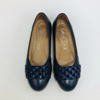 Gabor comfort Ballerina Blau 5 1/2 Dunkelblau Gr. 38,5 air cube Weite G - Bild 1 von 4