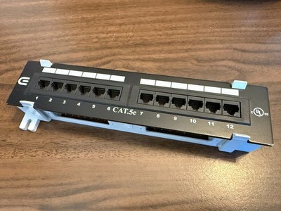 CAT 5e 12-Port Patch Panel with 89D Mounting Bracket eBay