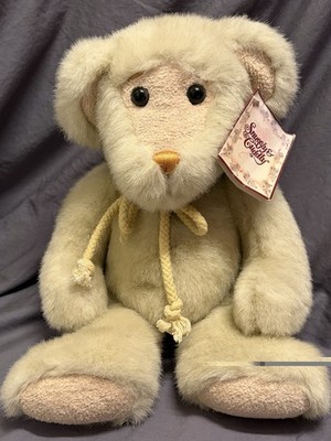 Super Rare & Unique Snuggly & Cuddly Teddy Bear Plush T. L.Toys Ivory White NOS