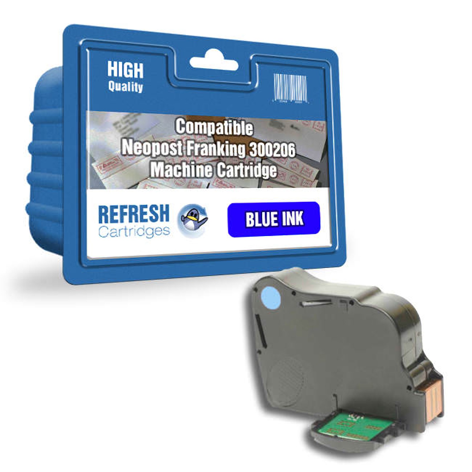 Refresh Cartridges Blue 300206 Ink Compatible With Quadient/Neopost Printers