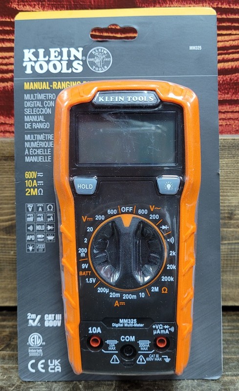 Klein Tools Manual-Ranging Digital Multimeter (MM325) (New Shelf Wear)