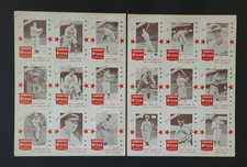1975 Shakey's Pizza West Coast Greats Baseball 18 Card Set on 2 Uncut Sheets