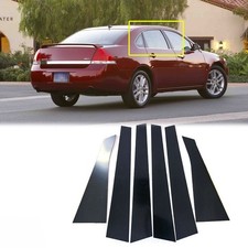 6pcs Glossy Piano Black Pillar Posts Door Trim Covers For Chevy Impala 2006-2013 6pcs Glossy Piano Black Pillar Posts Door Trim Covers For Chevy Impala 2006-2013