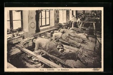Old postcard Thiers, Les Émouleurs, crafts, cutlery production 