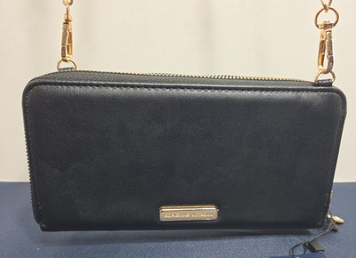 Adrienne Vittadini Downtown Collection Double Wallet w/Removable Strap Black