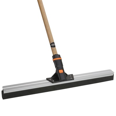 24  Floor Squeegee + 60'' EVA Foam Comfort Grip Wooden Handle, Combo   Cleanin...
