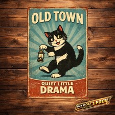 You Mess with The Meow Humorous Cat Metal Sign 8x12 Funny Pet Wall Art