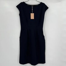 Quince Women's Navy Ultra-Stretch Ponte Cap Sleeve Dress sz S NWT Career Mini