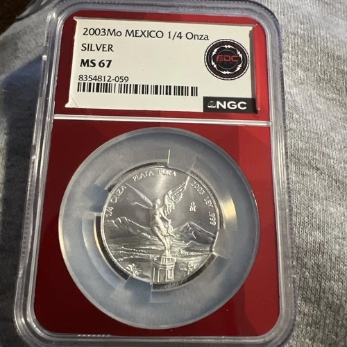2003 Mexico Libertad 1/4 oz. Silver Coin - NGC MS67