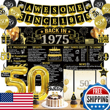Trgowaul 50th Birthday Decorations for Men Women, 32PCS Back in 1975 Birthday Pa