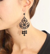 Tarina Tarantino white chandelier earrings, Swaroski crystal