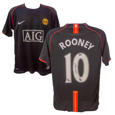 Wayne Rooney Signed Manchester United Away Soccer Jersey #10 with