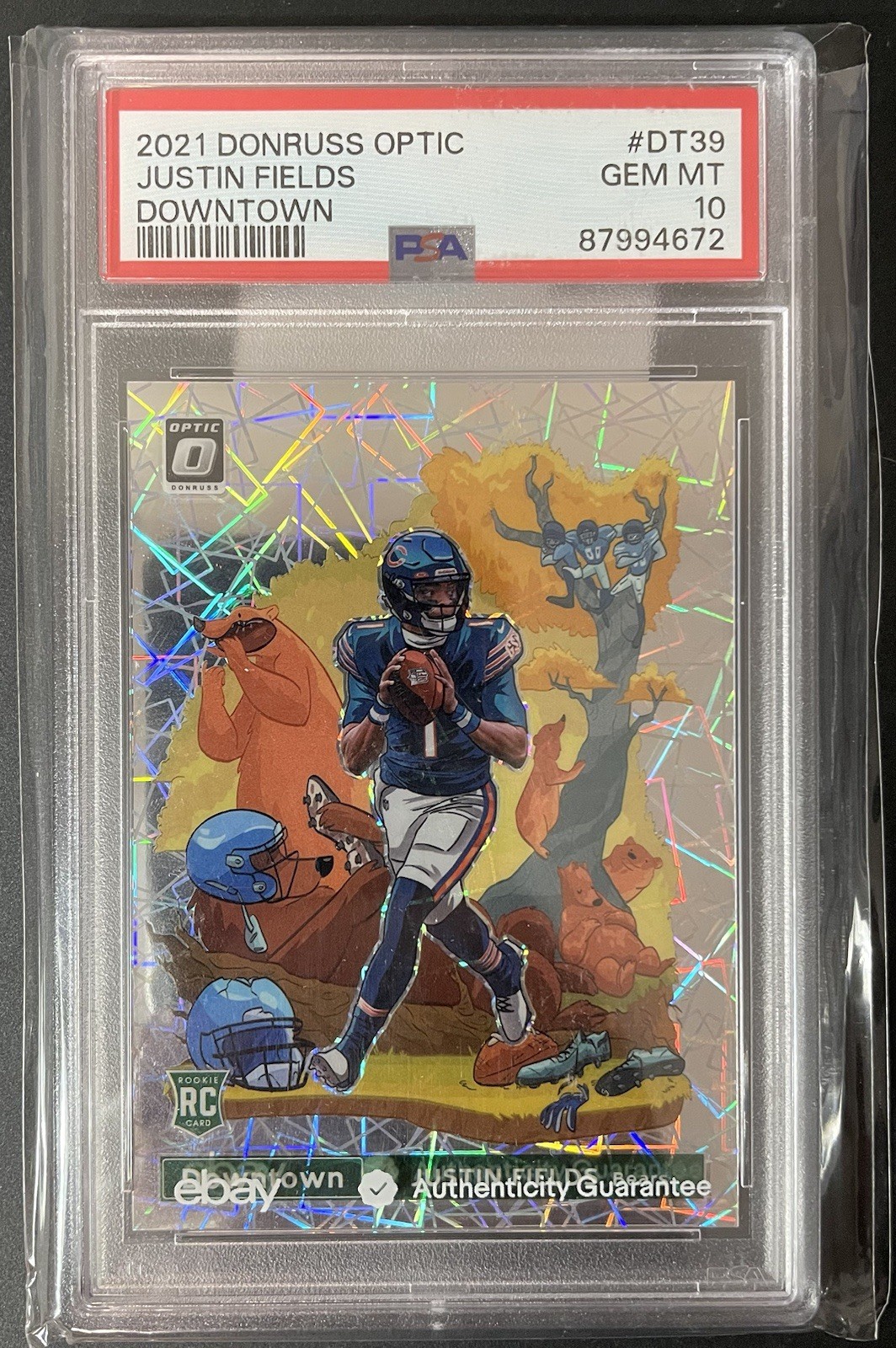 2021 Panini Donruss Optic Downtown! Justin Fields #DT-39 (RC) PSA 10