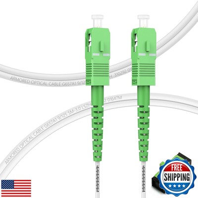 FLYPROFiber- OS2 SC/APC to SC/APC Fiber, 1M/3ft Armored Fiber Optic Internet 