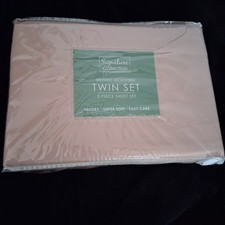 Signature Collection Microfiber 3-Piece Sheet Set, Twin Blush Pink