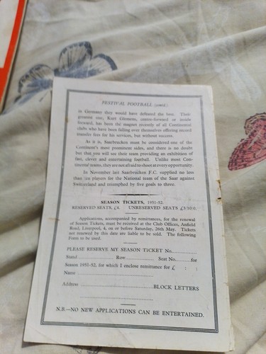 Liverpool V Saarbrucken 8/5/1951 Festival Of Britain Multi Autographed (17 - Picture 15 of 15