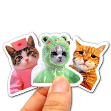 100PCS Cute Cat Stickers Funny Kitten Waterproof Phone Laptop Notebook Kids Toy