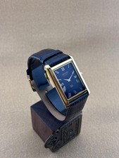 RARE GOLD BLUE Vintage Seiko Slim Quartz Men’s Wristwatch-dark brown strap - Image 3