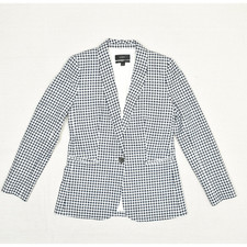 J. Crew Women's One Button Blazer Jacket Plaid Linen Multicolor Size 0 Parke