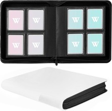 4 Pocket Toploader Binder Album Holds 128 Top Loaders for 3x4 Rigid Cards White