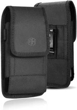 Reiko Vertical Black Case, Extra Large Rugged Pouch BLACK - MEDIUM, 