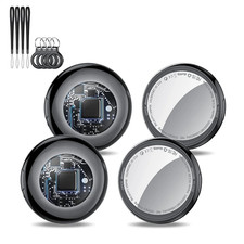 Smart Bluetooth Tracker Tags - 4 Pack with Key Ring and Lanyard for iOS