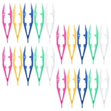 20 Pcs Plastic Tweezers Beads Tweezers, 5 Assorted Colors 4.3 Inch Craft Forc...
