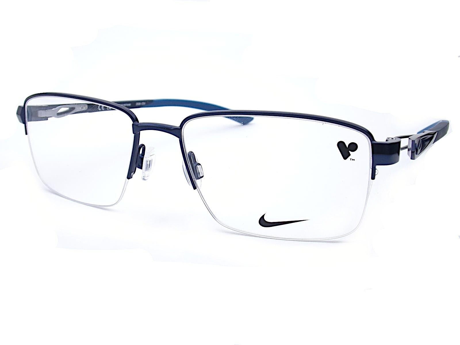 Nike Glasses Frame Satin Navy 55mm Semi Rimless Men's Eyeglasses 8141 410