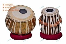 Tabla Trommel Qualit&auml;t geh&auml;mmertes Messing Bajan-Sheeshamholz Dayan mit Koffer