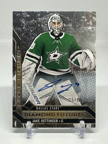 2020 21 Upper Deck Black Diamond Jake Oettinger Diamond Futures Rookie Auto /99