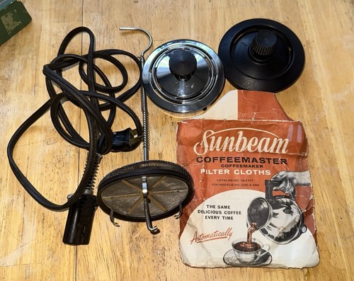 Vintage Sunbeam Coffeemaster Vacuum Coffee Maker Model C50 Filter & Parts