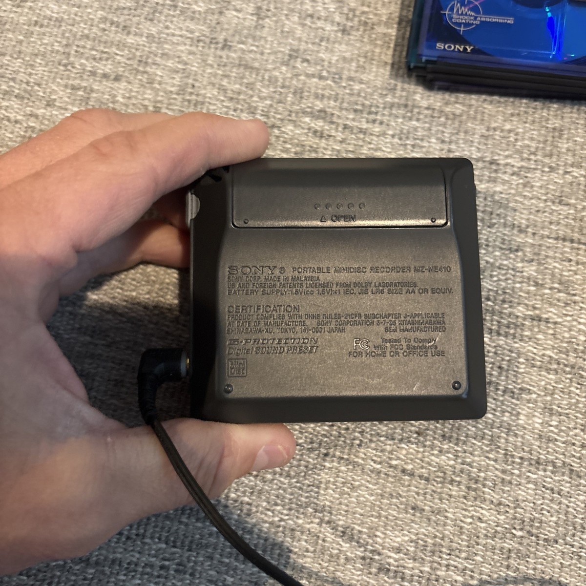 Sony Net MD Walkman MZ-NE410 MDLP MiniDisc Player - Tested