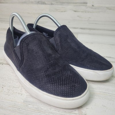 Steve Madden Zarayy Loafers Shoes Black Suede Size 10 Silver Logo